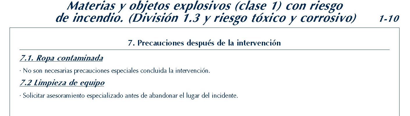 099 FICHA 1-10 CLASE 1 DIVISION 1.3 TOXICO Y CORROSIVO FICHAS EMERGENCIA